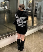 エンジェルプリント裏起毛パーカー