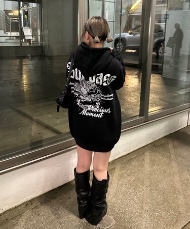 エンジェルプリント裏起毛パーカー