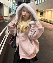 ラメキラキラファーパーカー