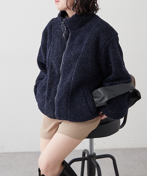 美品✨アメリカーナ　ボアジップアップブルゾン ボアブルゾン 起毛 レディース ジップアップ M L XL XXL ボア ブルゾン