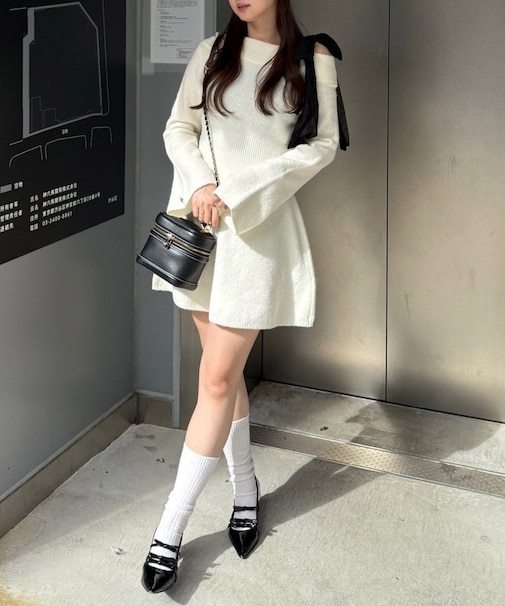 【Ribbon Collection】マルチWAYオフショルニットワンピース