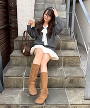 【Ribbon Collection】レース裾バルーンミニワンピース