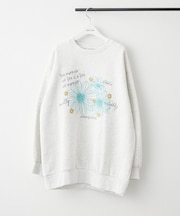 お花とロゴのアソート裏起毛プルオーバー