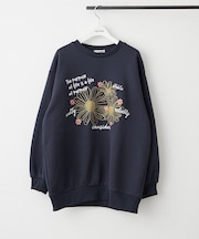 お花とロゴのアソート裏起毛プルオーバー