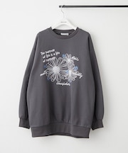 お花とロゴのアソート裏起毛プルオーバー