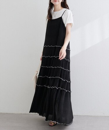 【natural couture】プリーツメローキャミワンピース