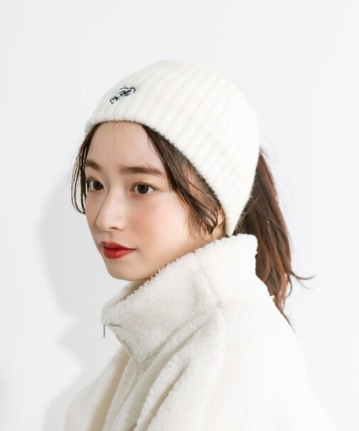 【OLIVE des OLIVE】ハートオリジナル刺繍入りニットヘアバンド