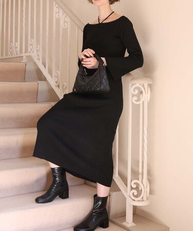 【Seemi.】ファー付きニットワンピ