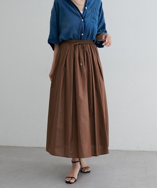 【LARUTA】コーティングローンギャザースカート
