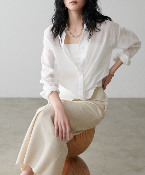 【LARUTA】ラミーカシュクールシャツ