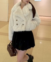 フェイクファーダブルジャケット