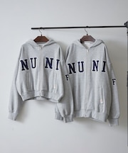 【NUNIFE】【選べる2丈!】裏起毛ロゴパーカー
