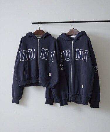 【NUNIFE】【選べる2丈！】裏起毛ロゴパーカー