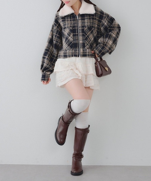 【RMAF】衿ファー付チャックショートジャケット