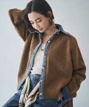 【WEB限定】【nane】デニムドッキングカーディガン