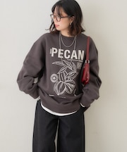 【NUNIFE】図案刺繍裏起毛スウェット