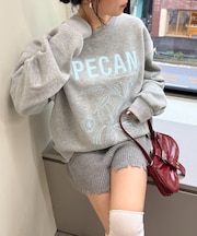 【NUNIFE】図案刺繍裏起毛スウェット