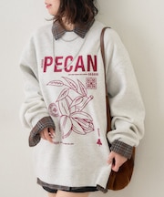 【NUNIFE】図案刺繍裏起毛スウェット