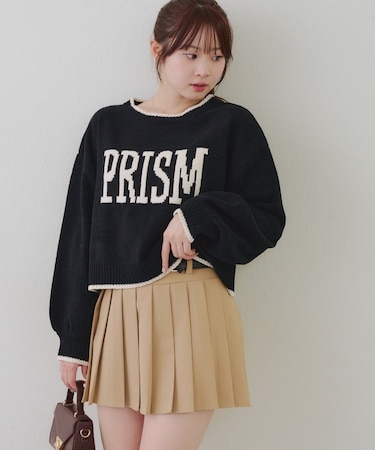 モール配色ラインロゴニット