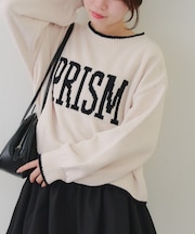 モール配色ラインロゴニット