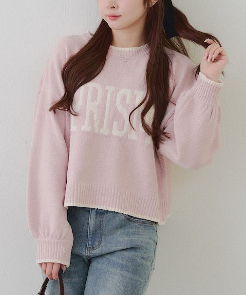 モール配色ラインロゴニット