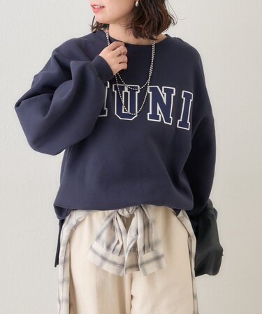 【NUNIFE】スリット入り裏起毛スウェット