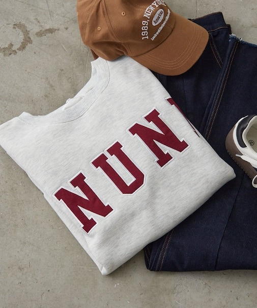 【NUNIFE】スリット入り裏起毛スウェット