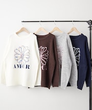 お花ジャガードニット