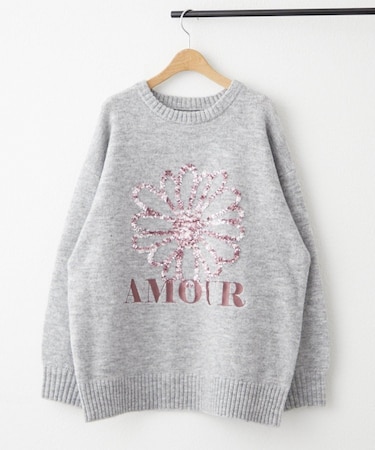 お花ジャガードニット