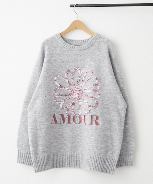 お花ジャガードニット