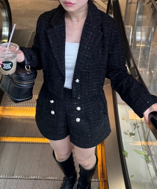 【セットアップ対応】ツイードショートジャケット