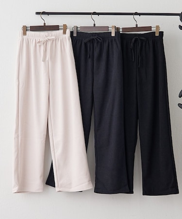 【裏ベロアであたたか!】コール天イージーパンツ