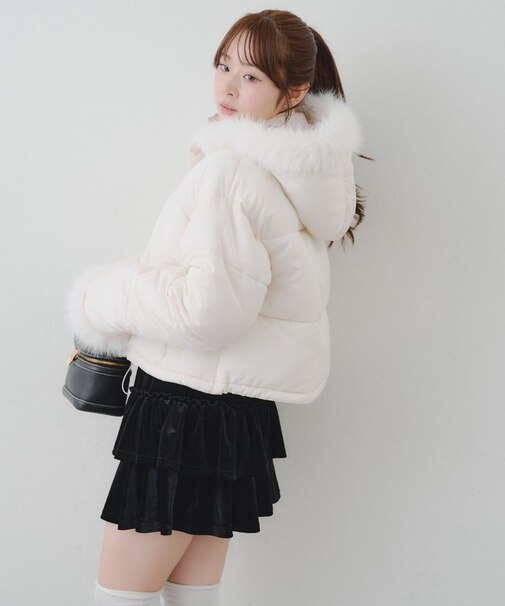 フェイクファー付ZIPエコダウン