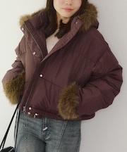 フェイクファー付ZIPエコダウン