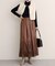 【natural couture】レザータッチプリーツラップスカート