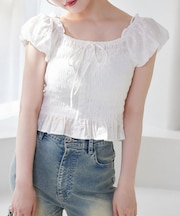 【one after another】シャーリングブラウス