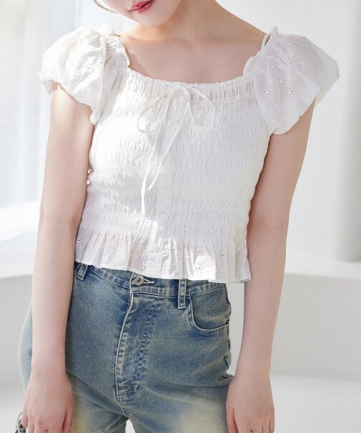 【one after another】シャーリングブラウス