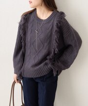 【NAO】フリンジケーブルニットプルオーバー