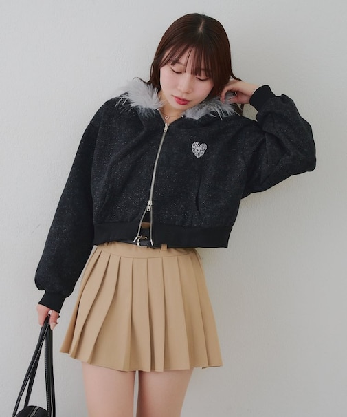 【RMAF】フードファー付キラキラパーカー