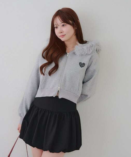 【RMAF】フードファー付キラキラパーカー