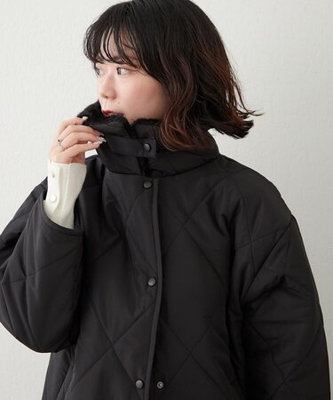 ファー衿キルティングコート