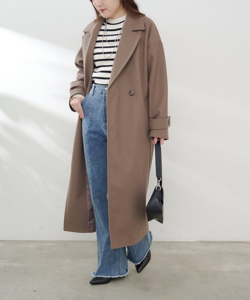 ウールライクダブルチェスターコート