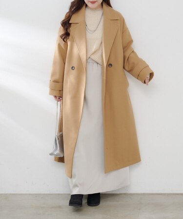 ウールライクダブルチェスターコート