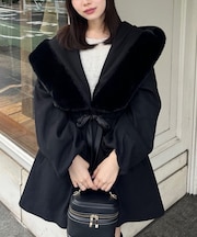 【デート・推し活にもぴったり！】ファー付ビッグフードコート