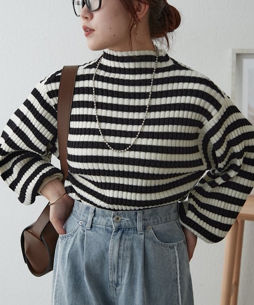 【RMAF】ボトルネックリブニット