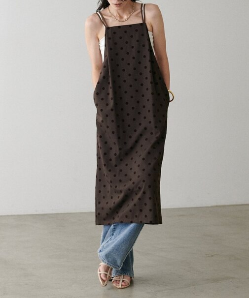 【LARUTA】ツイルフロッキードットキャミワンピース