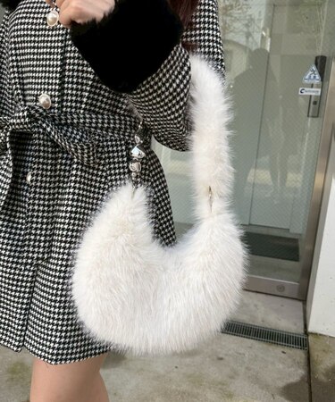 【HolidayCollection】ファーハートバッグ
