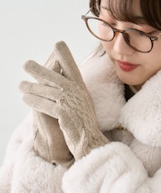 ＼スマホタッチ／ケーブル編み手袋