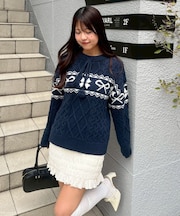 【HolidayCollection】カウチン風ニットプルオーバー