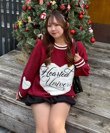 【HolidayCollection】モールハートBIGニット